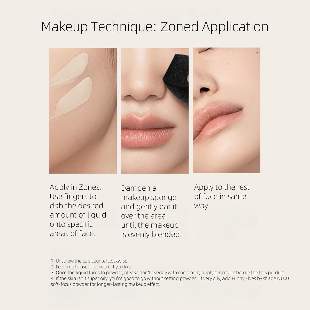 Funny Elves Air Liquid Powder Foundation (Sheer Finish) 25ml