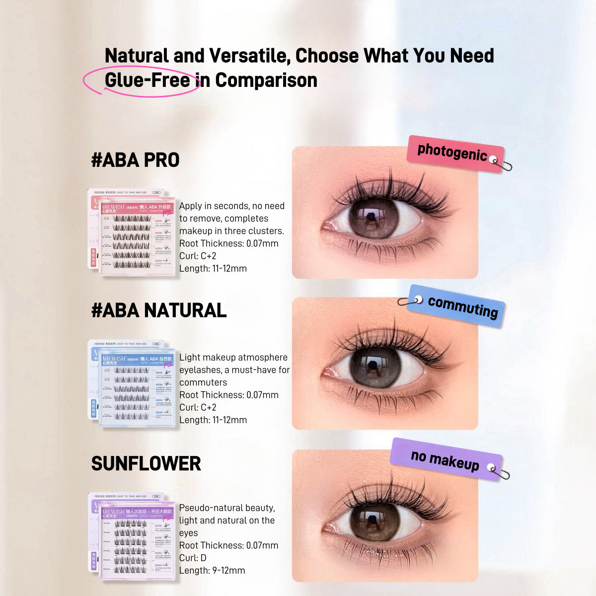 Mr.Wish - 3 Steps for Lazy Girls Glue Free False Eyelashes