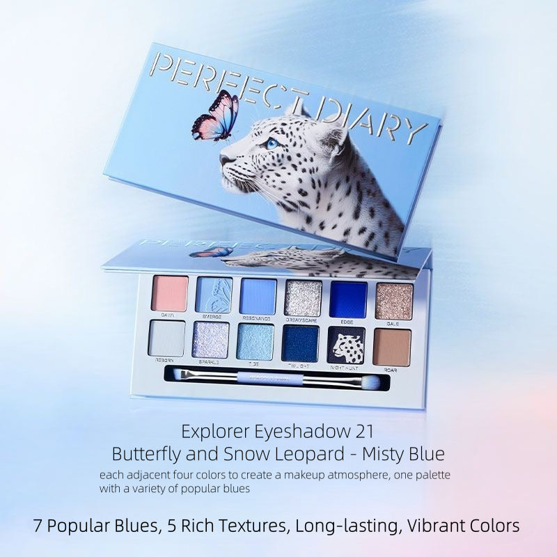 Perfect Diary Explorer Eyeshadow 21 Butterfly and Snow Leopard - Misty Blue 14g