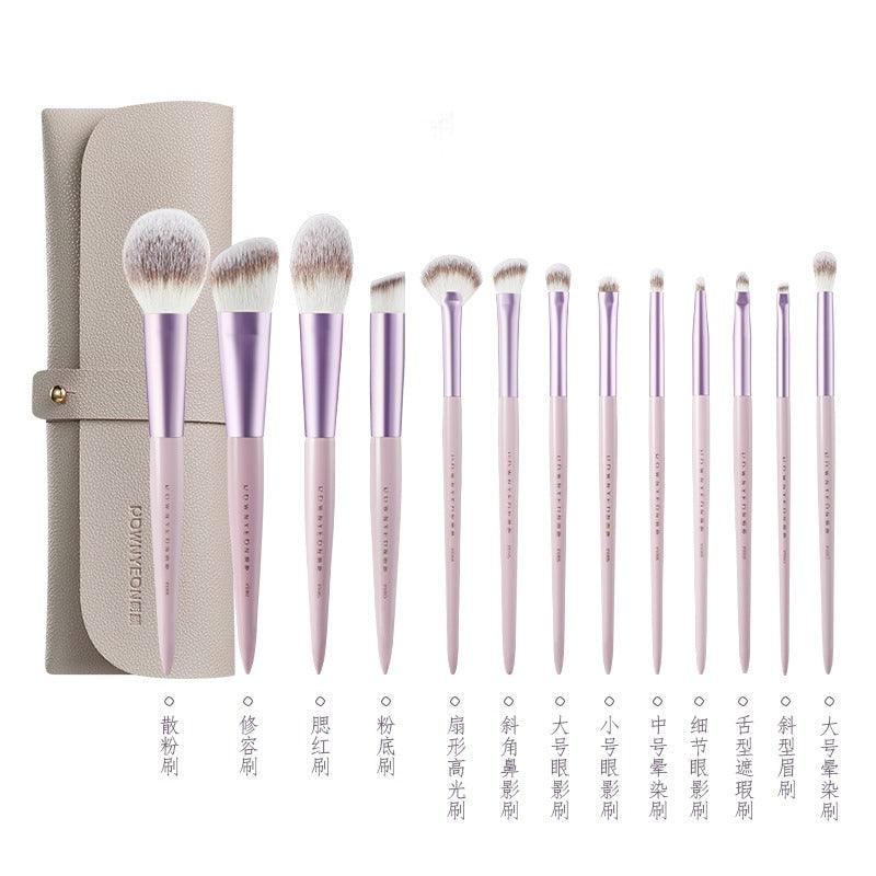 Rownyeon Grape Purple Makeup Brush Set 13 in With Bag
