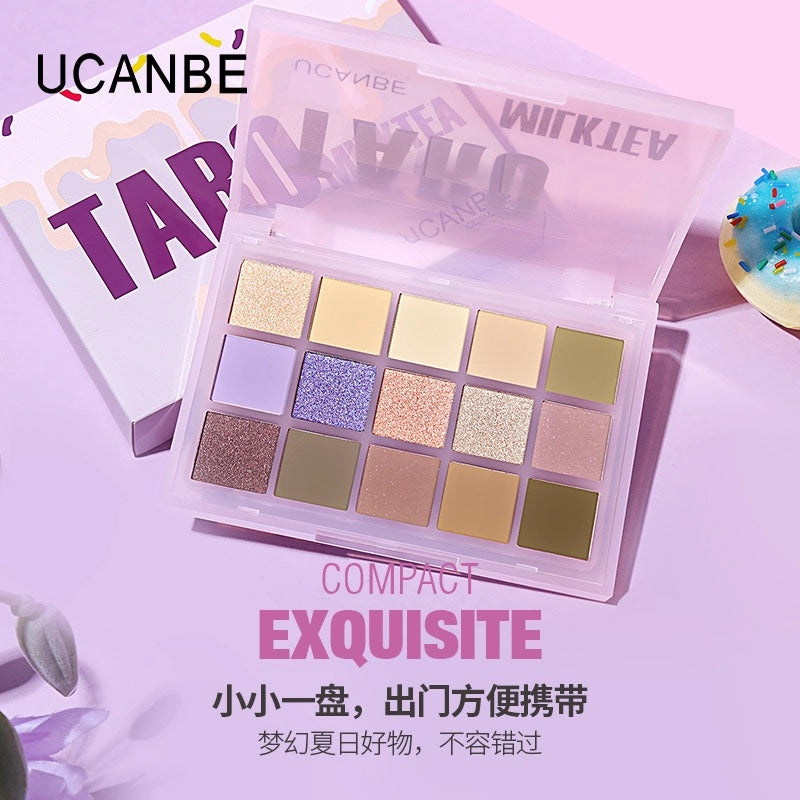 15 Colors Eyeshadow Palette Taro Milktea 10.8g
