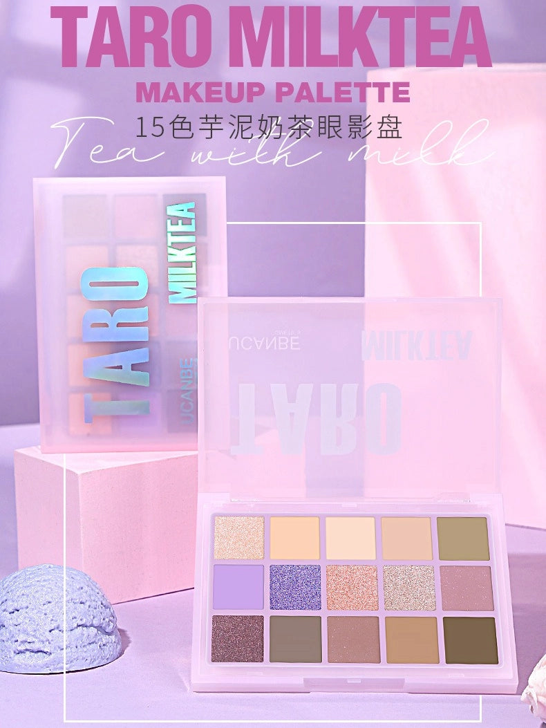UCANBE 15 Colors Eyeshadow Palette Taro Milktea 10.8g
