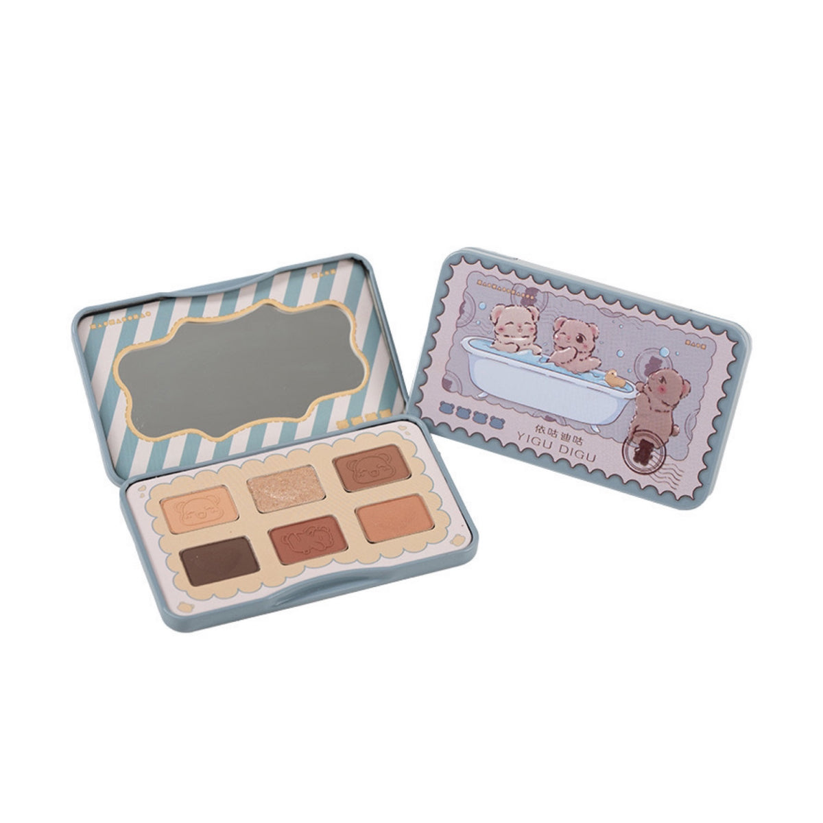 YIGUDIGU Candy Box Postcard 6 Colors Eyeshadow Palette 6.5g