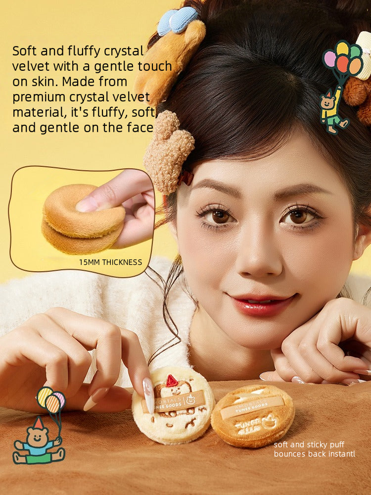 AMORTALS - TUNEE GOODS Round Shaped Loose Powder Puffs*2