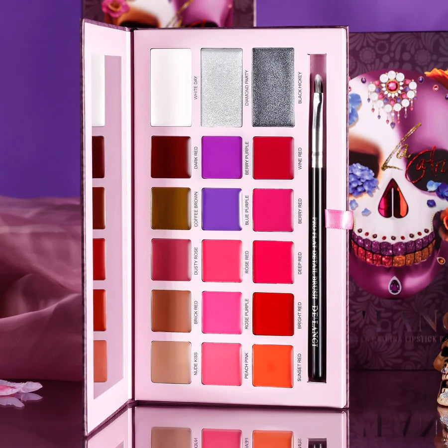 DE'LANCI 18 Colors La Catrina Lipstick Palette 16.8g