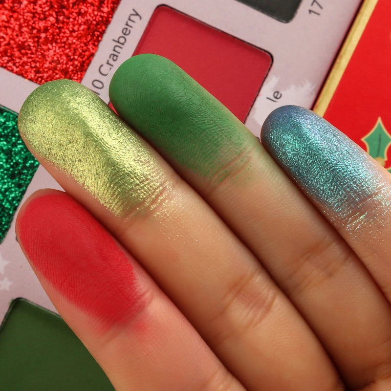 De'Lanci Merry Gift Green Makeup Palette 18 Colors Eyeshadow 27g