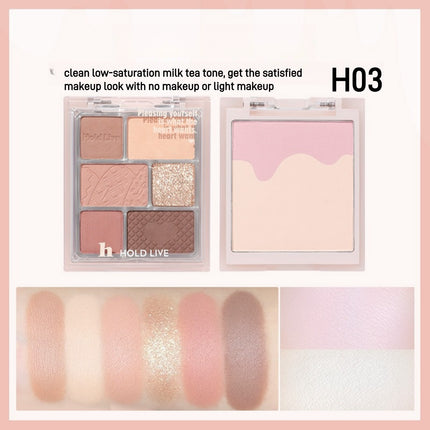 HOLDLIVE - 3 in 1 Face Palette Powder Blusher Eyeshadow 16g