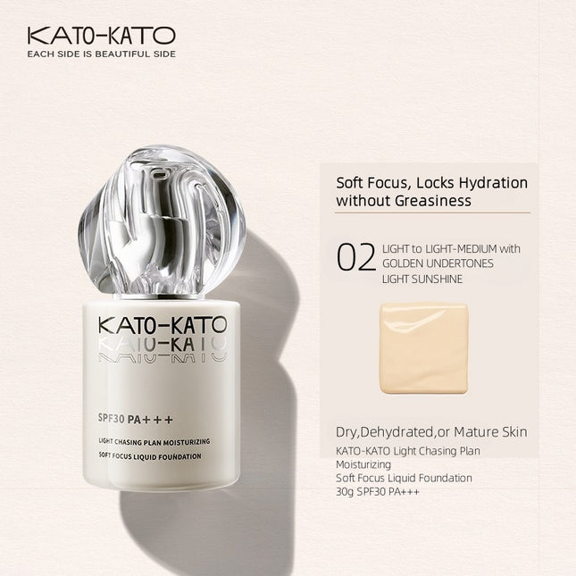 KATOKATO - Light Chasing Plan Moisturizing Soft Focus Liquid Foundation 30g SPF30 PA+++