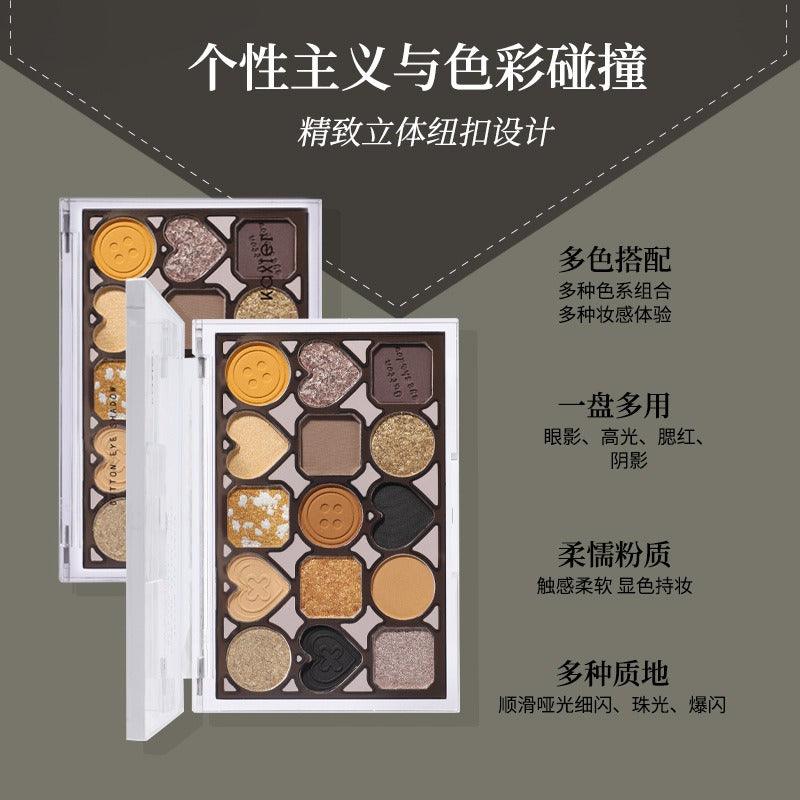 KAXIER Button Series Eye Palette 15 Colors 12g