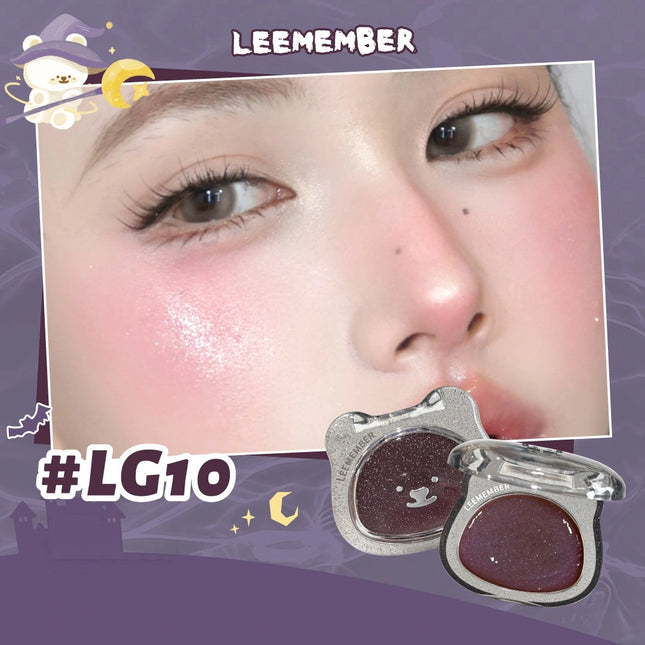 LEEMEMBER - Purple Floral Bear Hydrating Cream Blush 4g