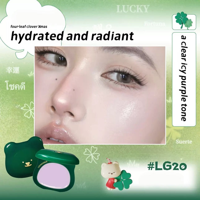 LEEMEMBER Purple Floral Bear Hydrating Cream Blush 4g