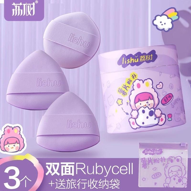 LISHU Chips 桶装 Rubycell 化妆粉扑 紫罗兰色