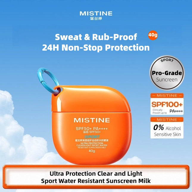 MISTINE - Ultra Protection Clear and Light Sport Water Resistant Sunscreen Milk 40g
