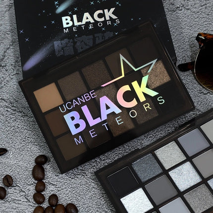 UCANBE - 15 Colors Eyeshadow Palette Black Meteors 10.8g