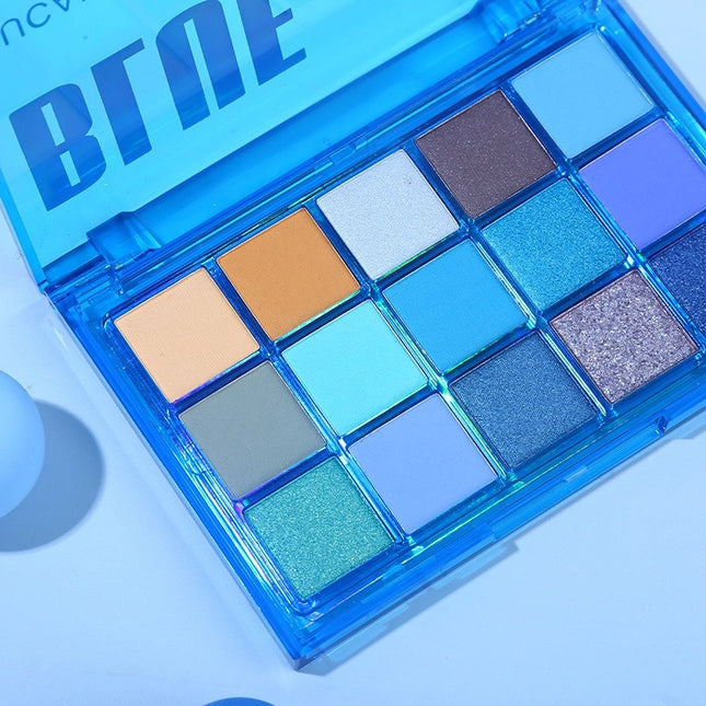 UCANBE - 15 Colors Eyeshadow Palette Blue Tonic 10.8g