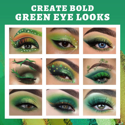UCANBE - 15 Colors Eyeshadow Palette Green Forest 10.8g