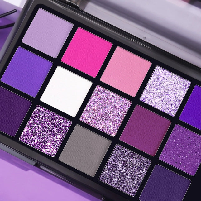 UCANBE - 15 Colors Eyeshadow Palette Purple Witch 10.8g