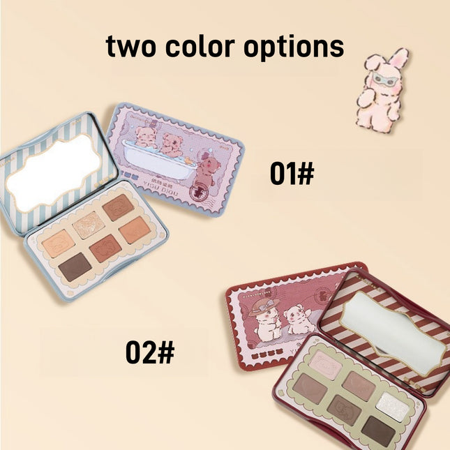 YIGUDIGU - Candy Box Postcard 6 Colors Eyeshadow Palette 6.5g